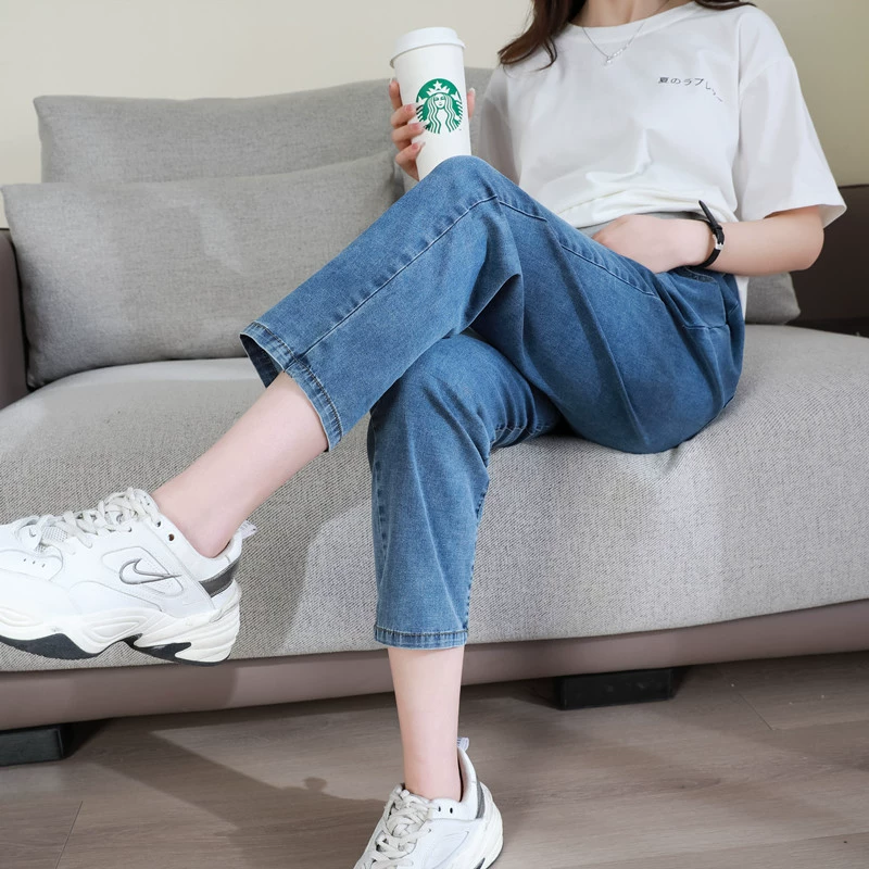 Женские джинсы тонкая летняя мода повседневная свободная, жирная плюс плюс девять очков модная одежда для беременных