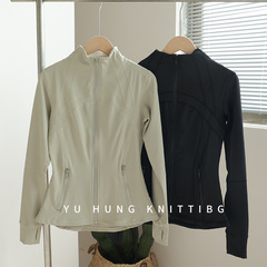 Women's Yoga Top for Autumn/Winter, Stand-up Collar, Long Sleeve Exercise Cycling Outerwear, Slimming, High-end, Pilates Fitness Clothing