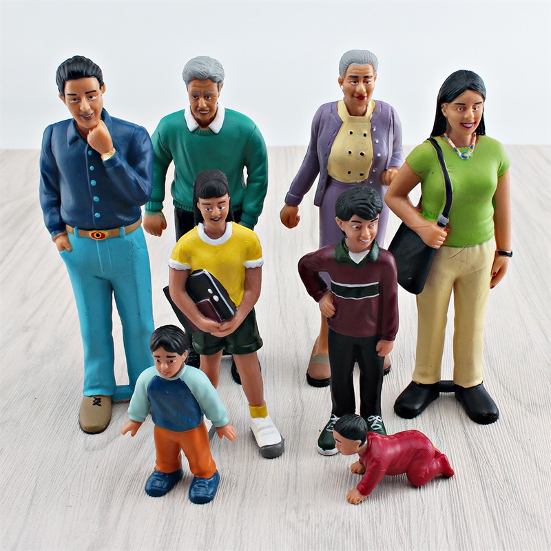 Amazon simulación nativo americano familia figura Modelo Mamá y Papá abuelo y abuela muñeca decoración juguete