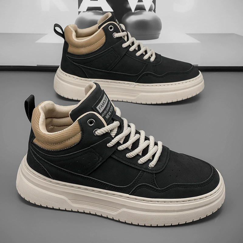 Мужские кроссовки на платформе high-top, корейский стиль, осень, массивная подошва, размеры 39–44