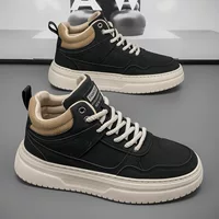 Мужские кроссовки на платформе high-top, корейский стиль, осень, массивная подошва, размеры 39–44