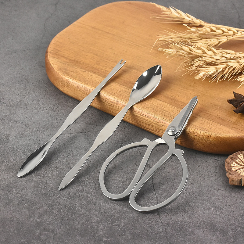 Stainless steel crab eating tool crab eight-piece crab set crab spoon fork crab claw scissors hairy crab seafood tool sheller