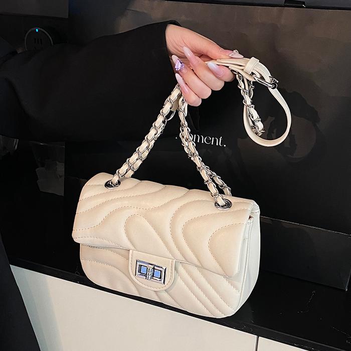 Bolsos de cadena de moda de comercio exterior para mujer 2025 nuevo bolso de hombro con textura de todo fósforo de alta calidad
