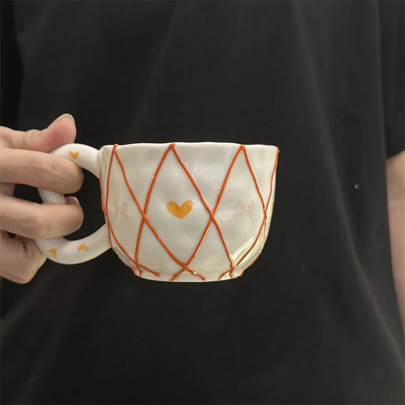 Облачная чашка корейская керамическая чашка для чая (Yun Duo), ручная роспись цветочной, 300 мл с блюдцем