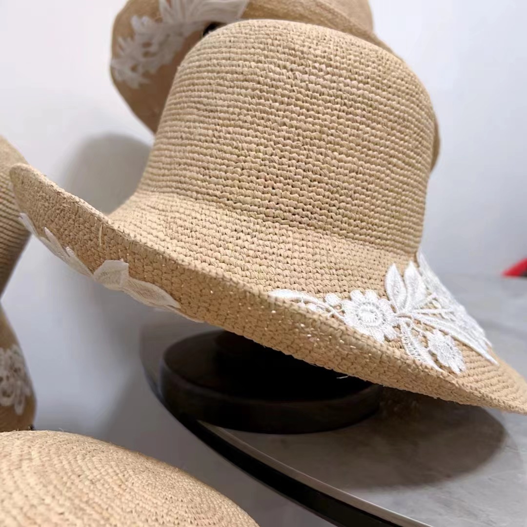 Hepburn Style Bowknot Lace Raffia Straw Sun Hat For Women_voghion.com
