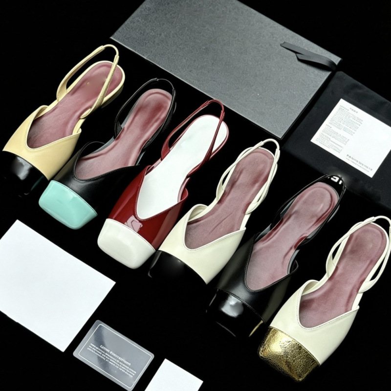 European and American Style Color-Blocked Chunky Heel Sandals for Women with a Single Strap, Square Toe, Shallow Opening, High Heels, Fashionable, Simple, Elegant, and Sophisticated