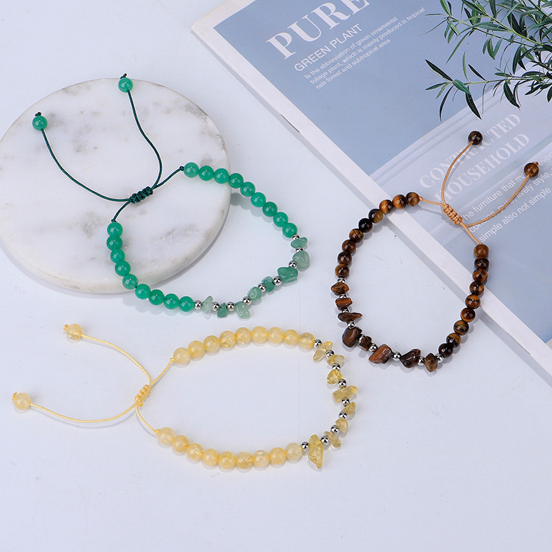 Daily Occasion Artificial Crystal, Copper Material Simple Style Round Artificial Crystal Copper Wholesale Bracelets