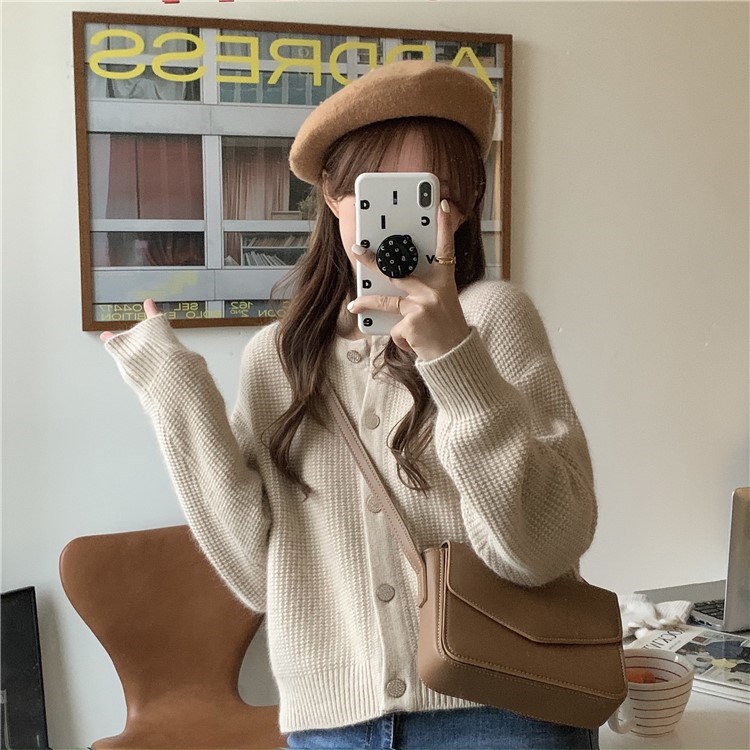 Japanese retro sweater 2022 Autumn new style soft and fluffy knitted sweater, loose short cardigan jacket for women pic 24