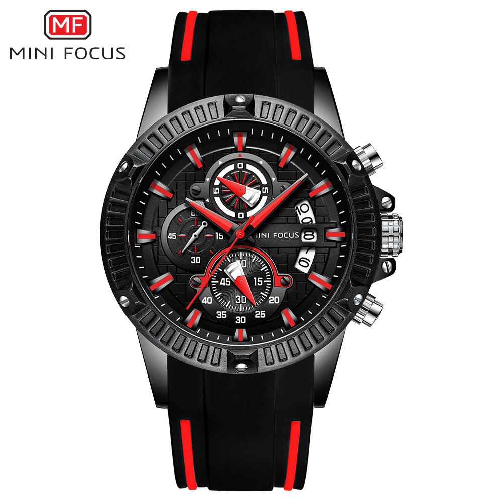 Men's Multifunctional Waterproof Quartz Sports Watch Fashion 0244G Luxury/Rubber Core Life Waterproof New With Tags_voghion.com