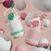 高颜值女生保温水杯大容量保温杯卡通公仔吸管杯手提可背学生杯子