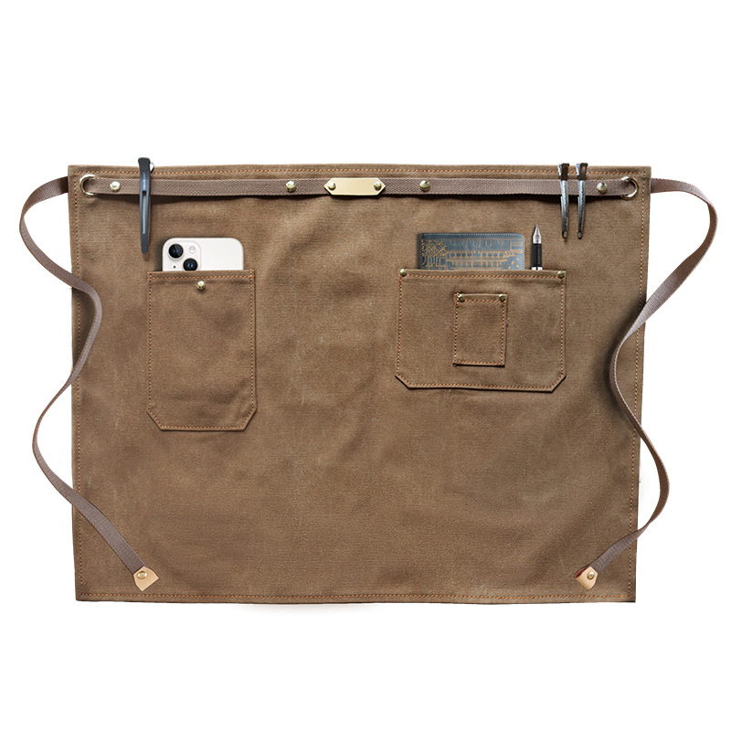 Estilo coreano delantal de lona gruesa media longitud corta opcional leche té barista trajes delantal de mezclilla al por mayor