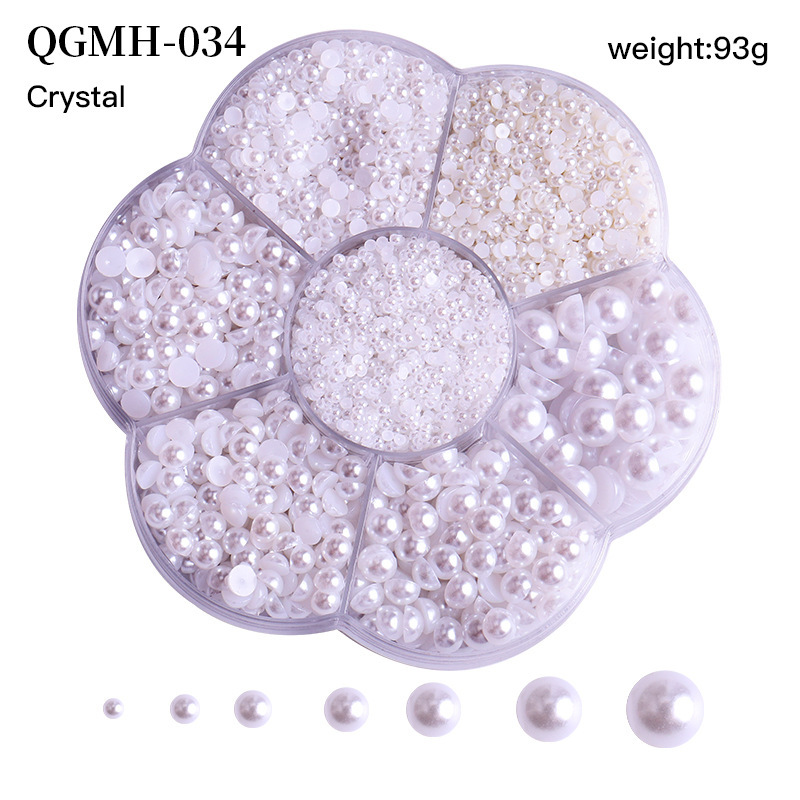 20色パールネイルアクセサリー7格梅の花ボックスカラー半円真珠アクセサリー2/3/4/5/6/8/10mm|undefined