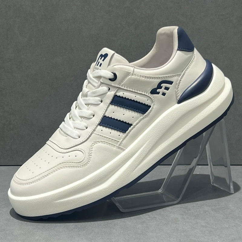 Мужские белые кроссовки из натуральной телячьей кожи, новинка весны 2025 года, универсальные, ультралегкие, из натуральной кожи, дышащие, повседневные спортивные кроссовки для мужчин.