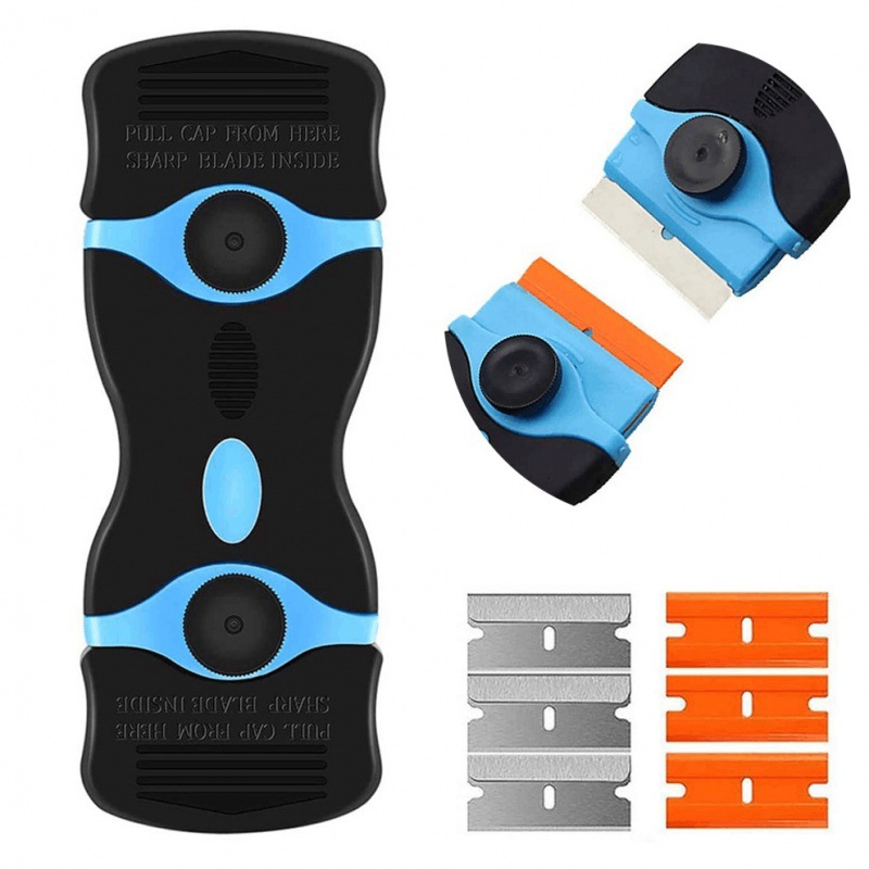 货品7件套双刃刮刀刀片组合胶水贴纸标签贴花和油漆去除工具