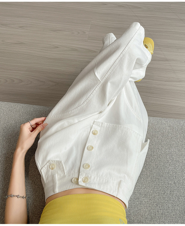Quần culottes nữ ống rộng cạp cao dáng suông vải cotton — màu trắng chi tiết 20
