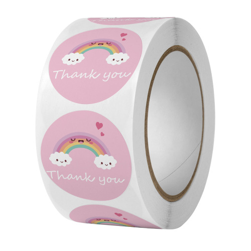 Cartoon hand-painted weather thank you stickers for children cute handmade decorative stickers birthday gift sealing stickers