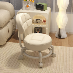 Small stool at the door, movable home shoe bench with backrest chair living room rolling low stool, tile seam wiping baby carrier
