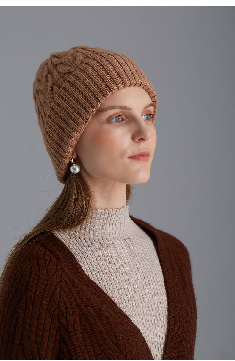 Big Waist Autumn And Winter New Knitted Hat Men's Hat Warm Women's Hat Cotton Wool Hat Thickened Fried Dough Twists Cold Hat_voghion.com