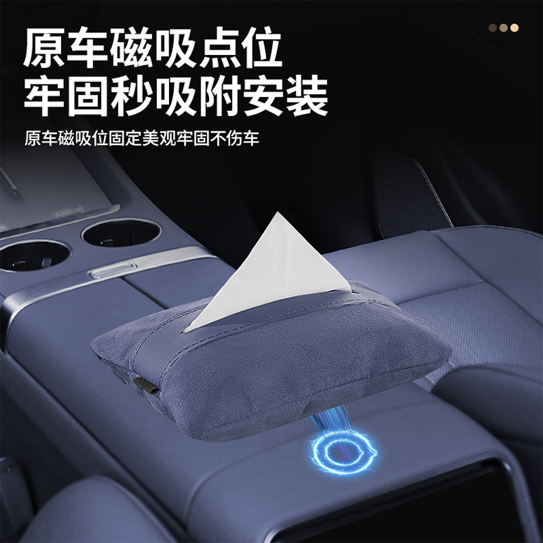 Suitable for Xiaomi's New Su7/Yu7 Magnetic Tissue Bag, Car Rear Seat Tissue Box, Center Console Armrest Accessories
