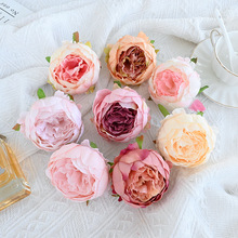 厂家批发 欧式仿真牡丹花头绢花芍药装饰花环花墙婚庆花艺设计DIY