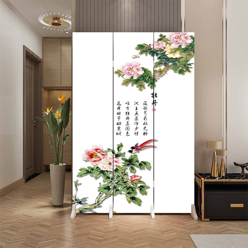 Fábrica directa de entrada doméstica china en la puerta frente a la partición de la sala de estar de la oficina del dormitorio cubierta plegable móvil