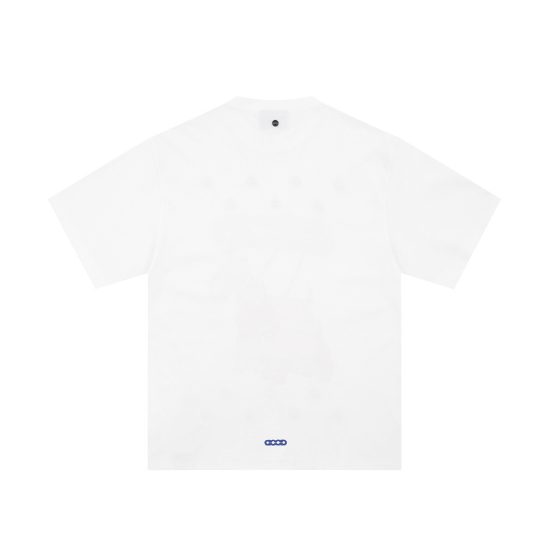 GOODBRAND シュナウザー クロス畳 おしゃれ 高級プリント 半袖 カップル Tシャツ オールドホワイト 同スタイル|undefined