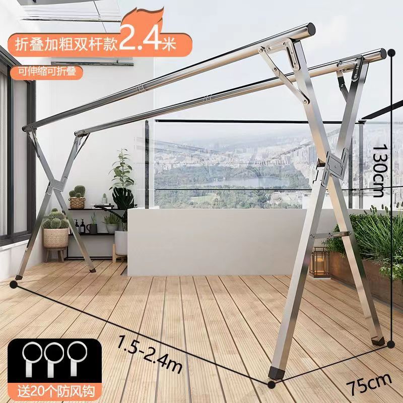 두꺼워지고 두꺼워진 2.4m 이중 극 텔레스코픽 + 20 윈드 후크