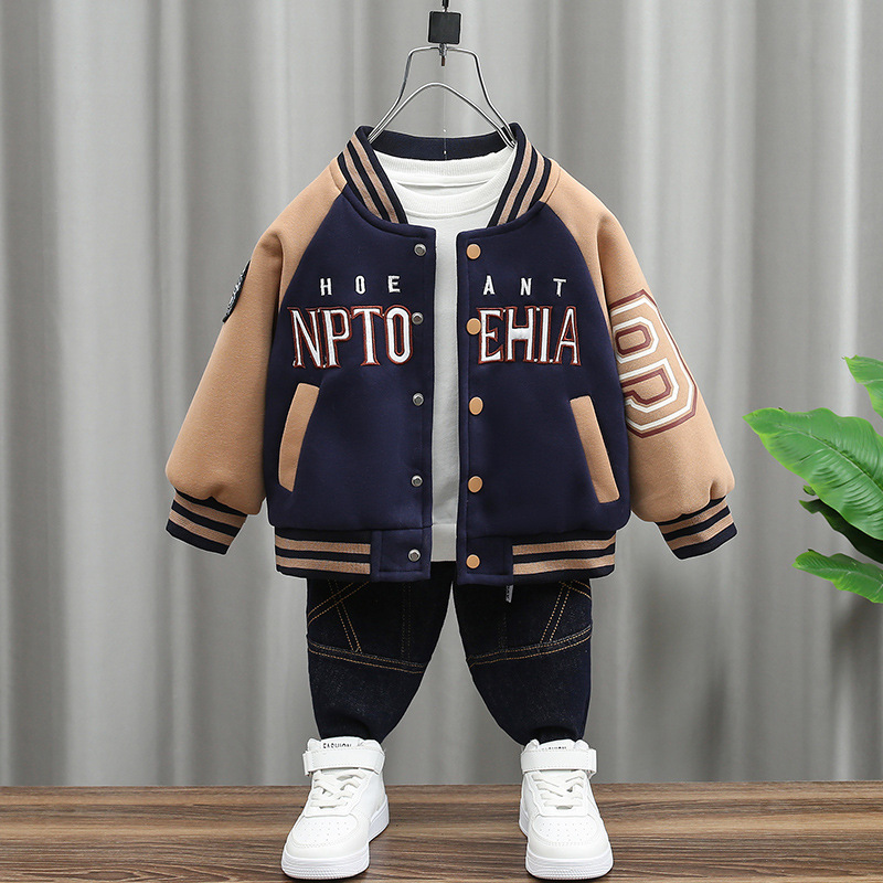 Boys' knitted baseball jacket spring autumn, Korean version, children's handsome and trendy cool top, versatile clothes_voghion.com