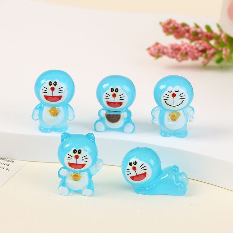 かわいい漫画の青い猫発光装飾品 diy 携帯電話ケース衣類装飾アクセサリー青いポケット猫の装飾品|undefined