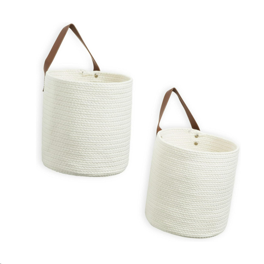 Cesta de almacenamiento de cuerda de algodón de Amazon, llave de entrada, canasta de almacenamiento de artículos diversos, maceta, canasta colgante, canasta de almacenamiento para el hogar