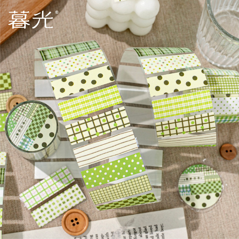 Twilight Synthetic Paper Glitter Die-Cut Tape, Bird and Four-Season Plaid Polka Dot Pattern DIY Decorative Stickers for Journals