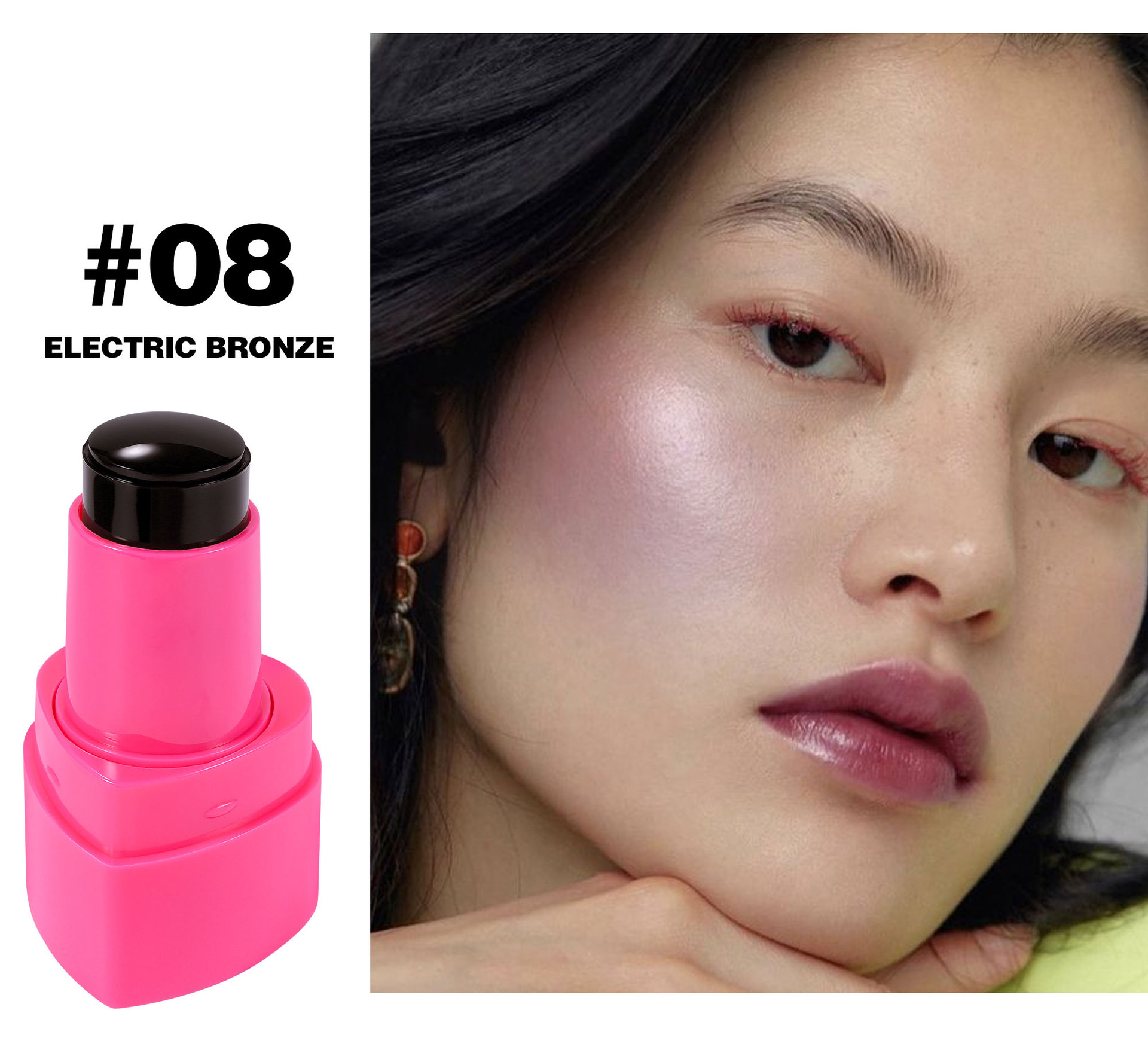 Cross-border Blush Stick: Moisturizing and long-lasting, jelly-like texture HANDAIYAN Matte 9-color heart-shaped Jelly Blush stick undefined