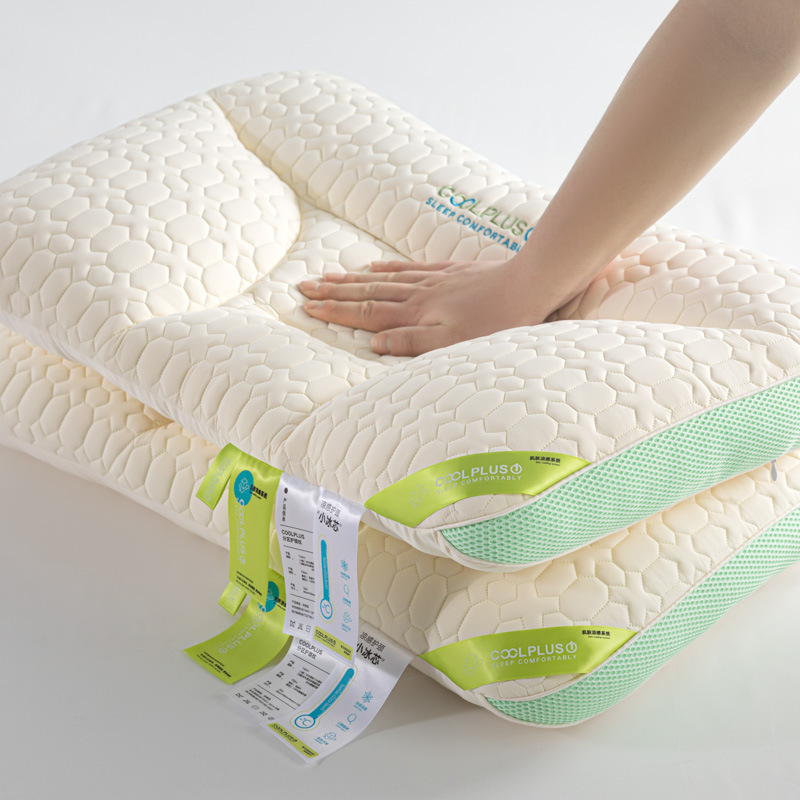 2026 New Summer Cooling Bean Pillow, Cooling Silk Pillow Core, Neck Protection, Sleep Aid, Comfortable Single-Person Home Use