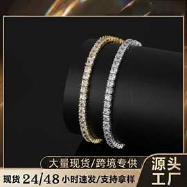 4*4mm 正方形锆石  铜微镶手链项链  Tennis Chain Bracele