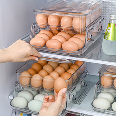 Lift and Lower Double Layer Egg Storage Box Refrigerator Food Preservation Box Kitchen Storage Organization Duck Egg Box Egg Tray PET