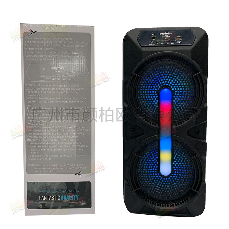 GTS-1621,Altavoz Bluetooth portátil, doble 6.5 pulgadas