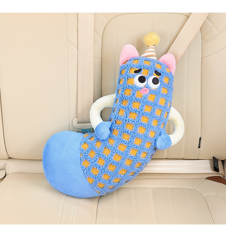 Car seat belt shoulder pad cartoon plush children's anti-collar protective cover retainer car seat belt decoration
