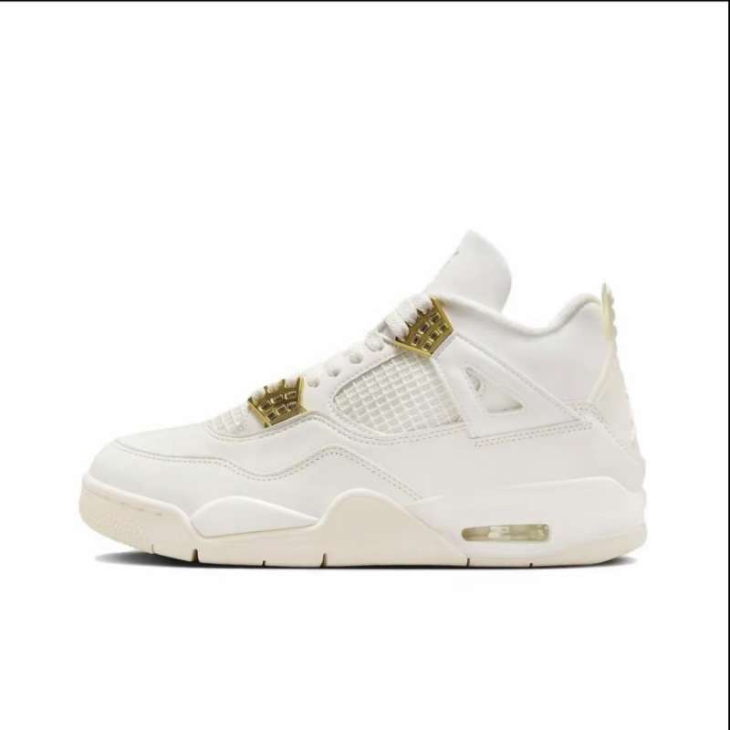 Zapatos de baloncesto de cuero de vaca original puros Pitian AJ4 zapatos antiderrapante retro zapatos de cuero de cabeza zapatos de hombre y mujer