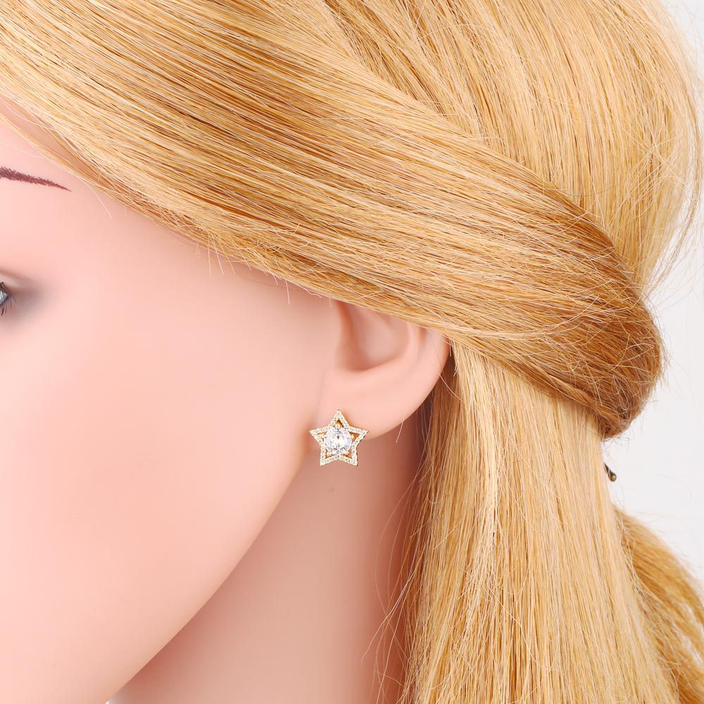 Fashion Animal Leopard Head Shaped Copper Ear Studs Female