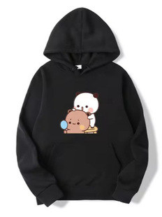 The cute bear print hat casual youth Kavaihdi sportswear in the same type of men and women is the winter and spring long sleeves