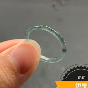 Ice-Type Black Chicken Thin Jade Ring for Women, Plain Ring, Ancient Style Gemstone, Gold and Silver Ring, Special Price, Genuine Product