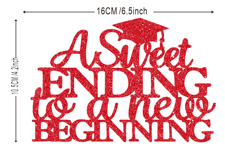 Pastel de inserción de la tarjeta de decoración superior 2024 College High School graduación decoración del partido suministros negro flash creativo transfronterizo