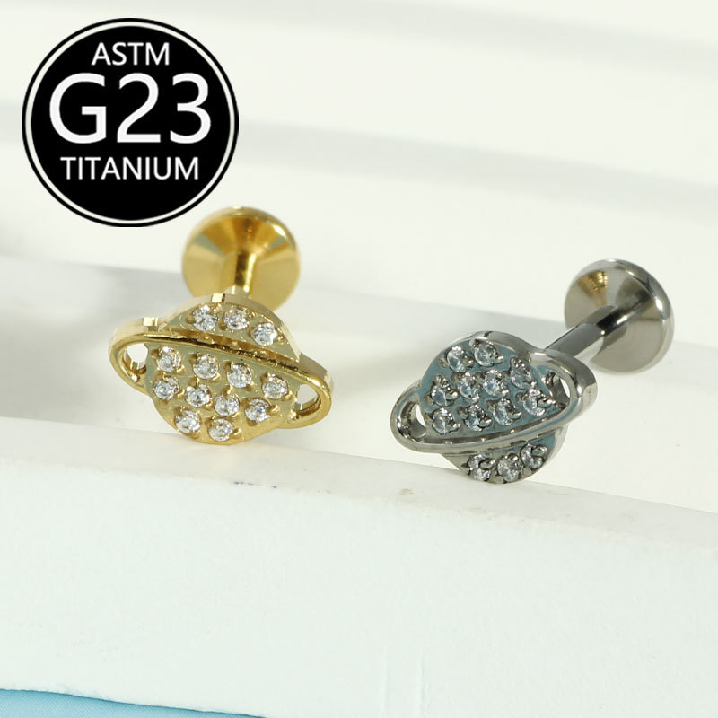 Labret piercing jewelry detail image