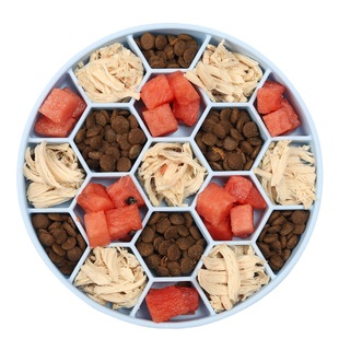 Pet Slow Food Bowl Dog Anti-choking Single Bowl Non-slip Silicone Suction Cup Honeycomb Slow Food Bowl Dog Food Plate Slow Feeder