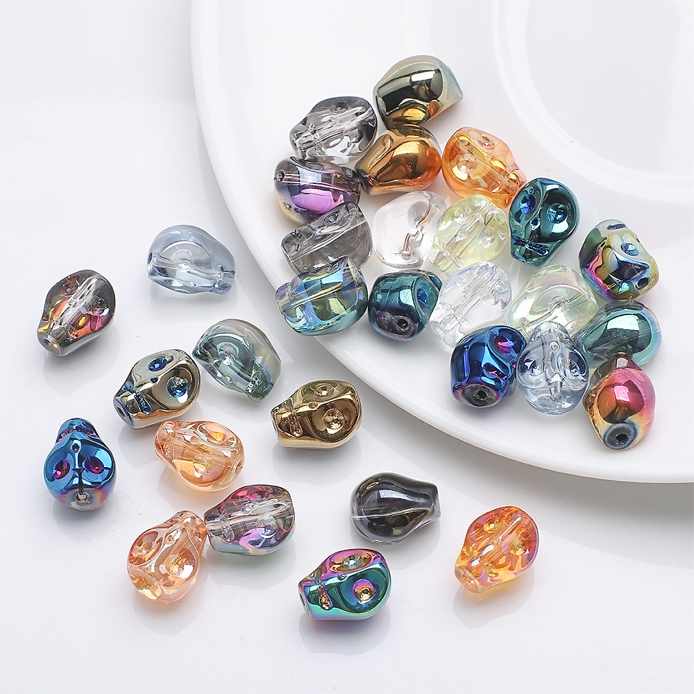 30 Pieces Per Pack 8 * 10mm 1mm Glass Glass Skull Beads display picture 2