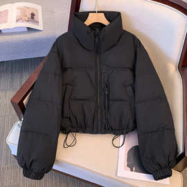 炸街款酒红色棉服女冬季面包服立领外套冬季新款棉衣学院风棉服