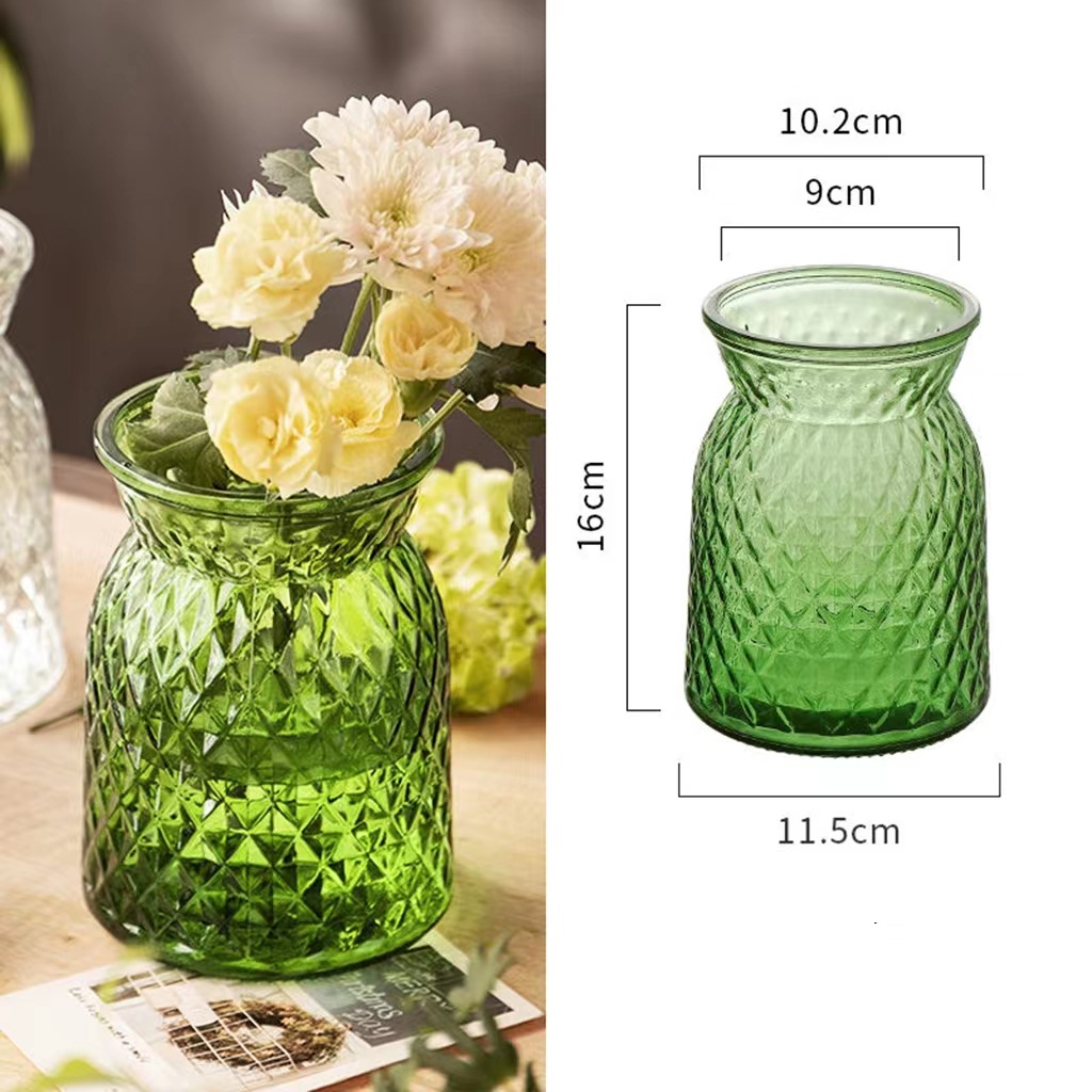 Simple moderno florero de cristal al por mayor hidropónico arreglo floral flor seca hidropónico rábano verde hogar sala de estar decoración adornos