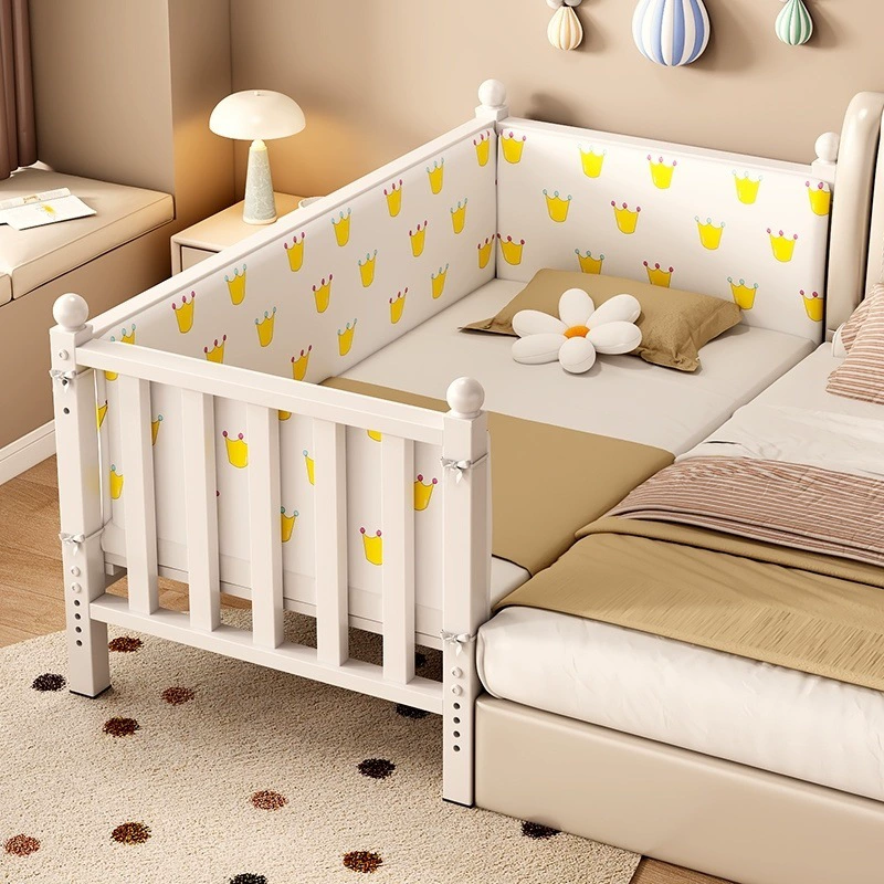 Детская кровать из кованого железа, детская односпальная кровать с ограждениями, детская кровать с расширенными краями, детская подъемная кроватка с защитой от падения