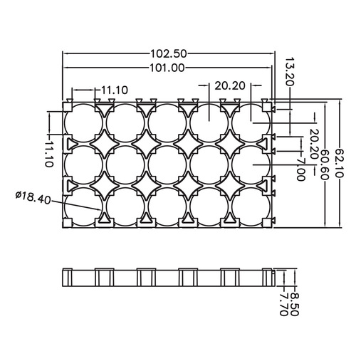 18650 bracket battery bracket 21700 lithium battery bracket 26/32650 battery bracket splicable bracket