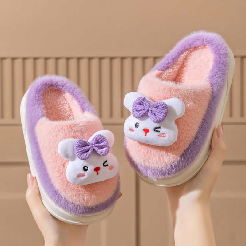 Otoño y invierno zapatillas de algodón para niños y niñas bebés en el hogar infantil invierno zapatillas de lana para niños padres e hijos mayores